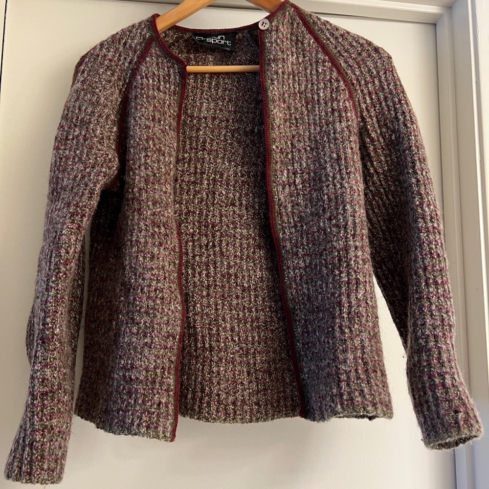 Knitted Red Open Cardigan